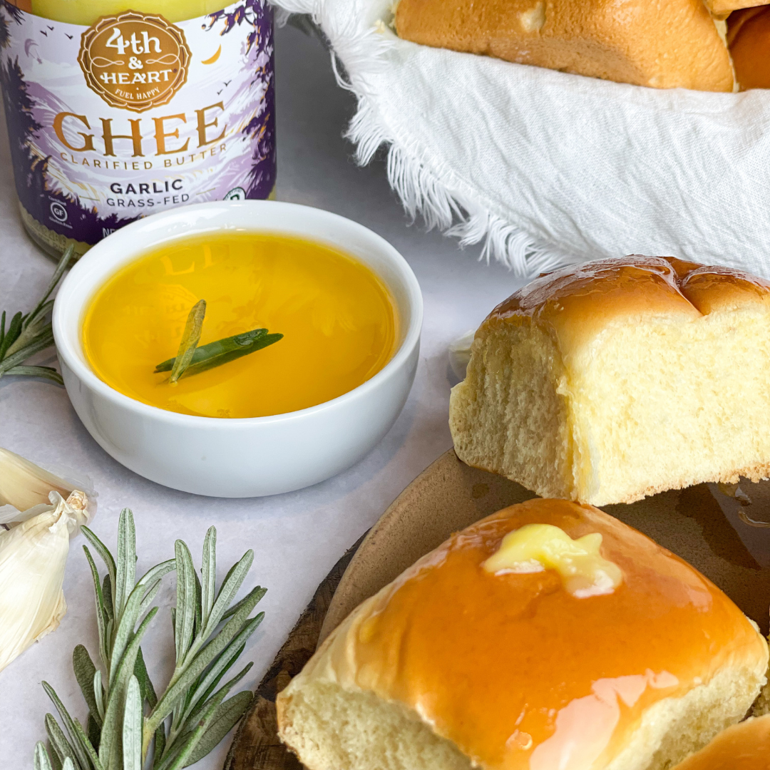 Garlic Ghee infused with Rosemary for Rolls 4th & Heart
