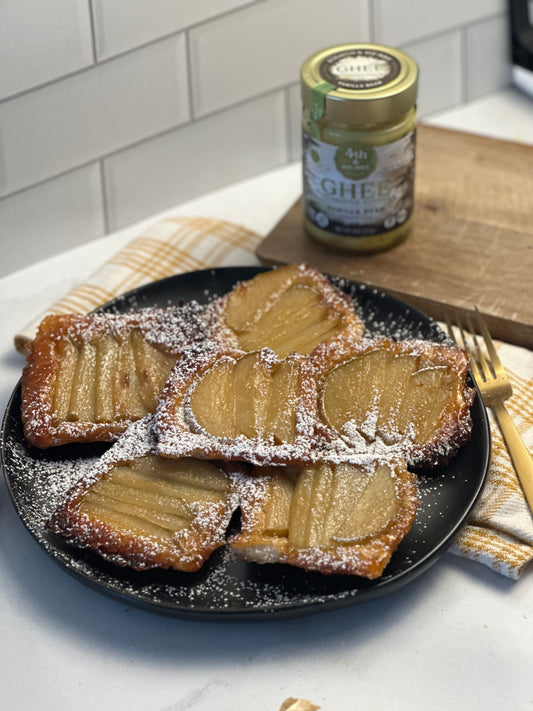 Upside-down pear tarts