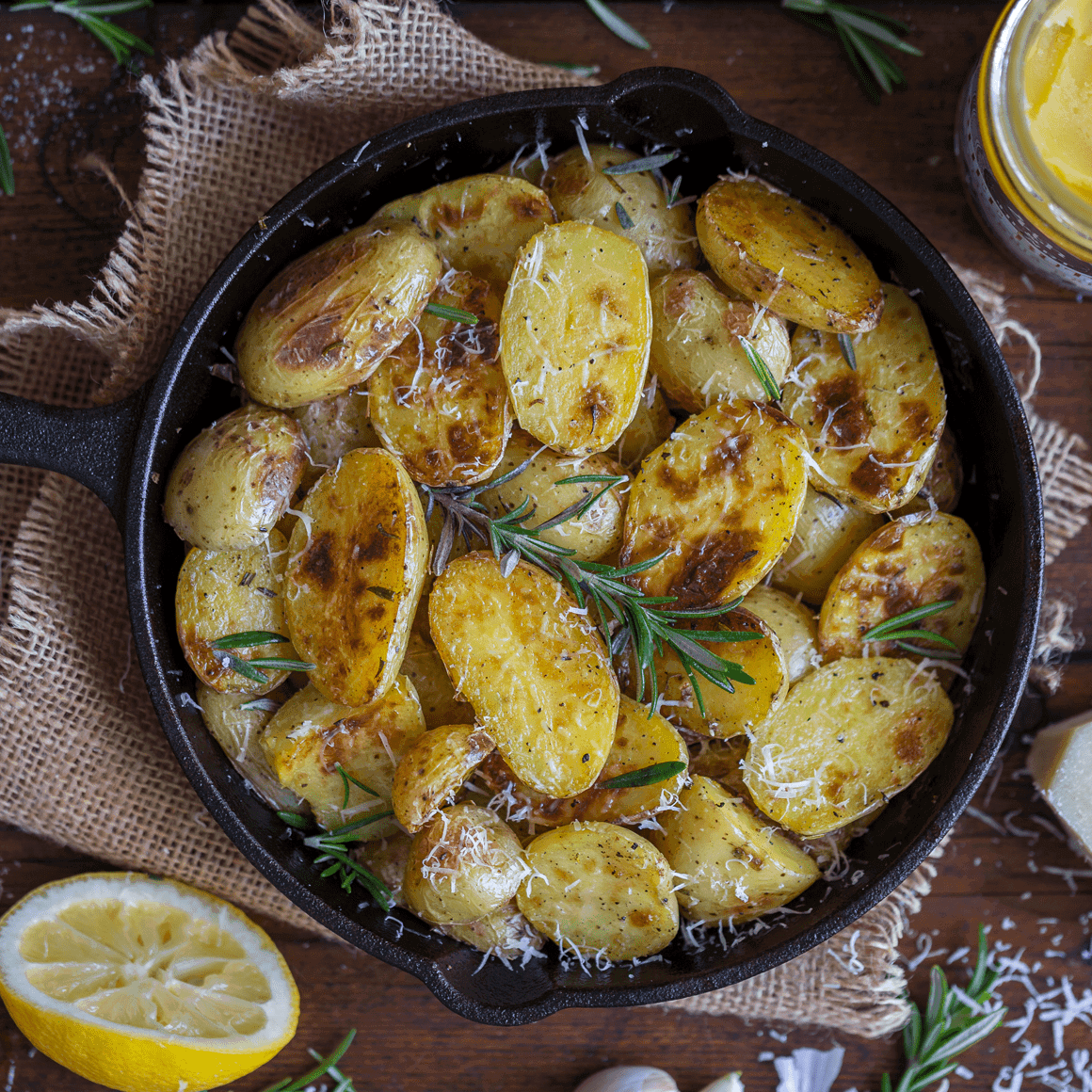 Rosemary & Parmesan Garlic Ghee Potatoes